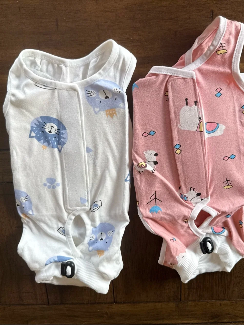 NWT ANWA 2 Pack Cat Recovery Suit Onesie Spay Surgery Pink White M